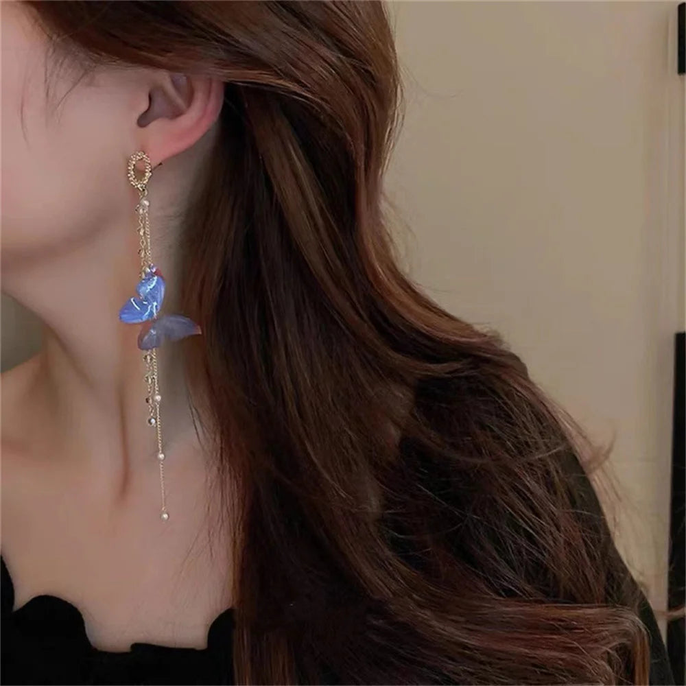 Luna Butterfly Tassel Earrings
