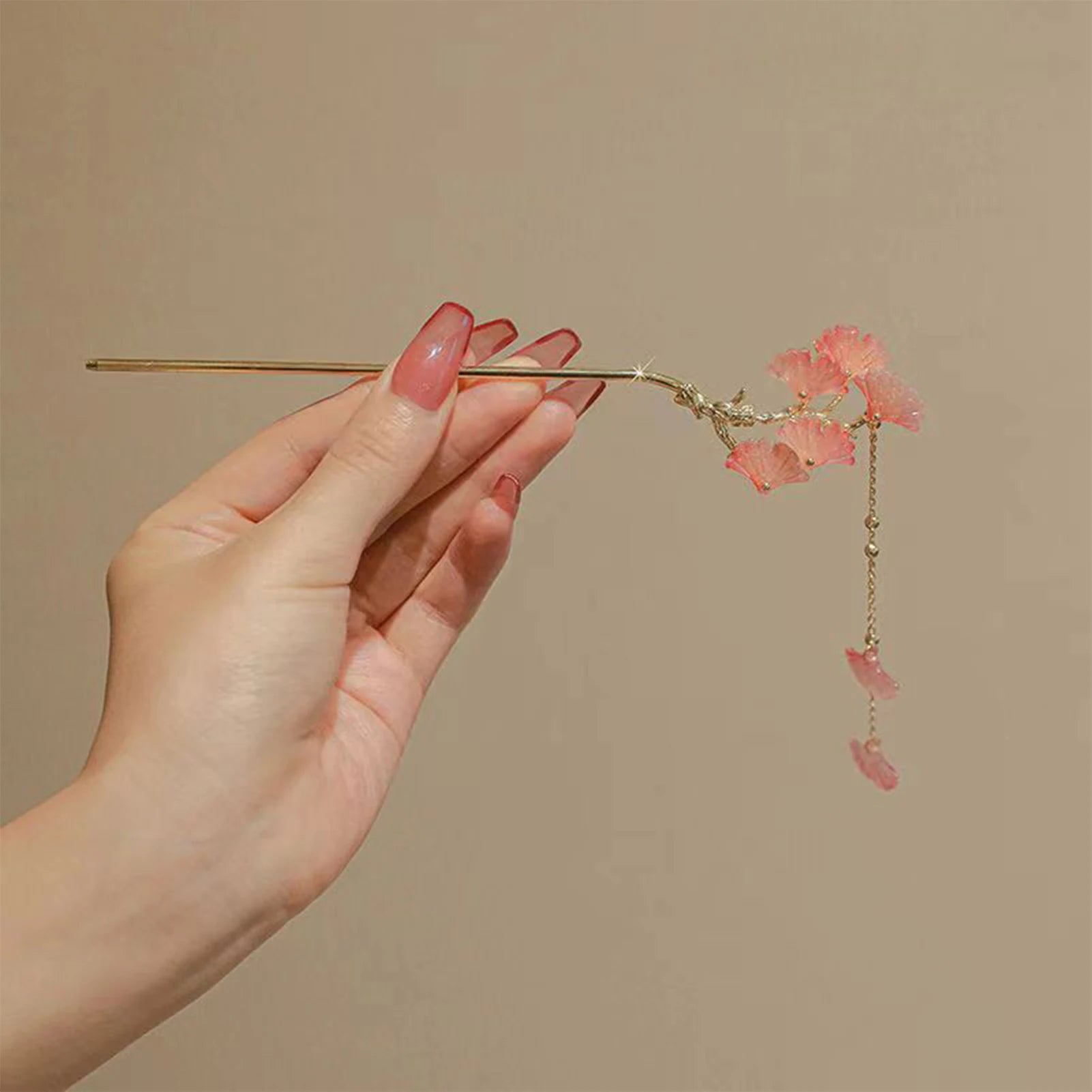 Ginkgo Tassel Hair Pin