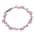 Pink Tulip Cubic Zirconia Vine Bracelet