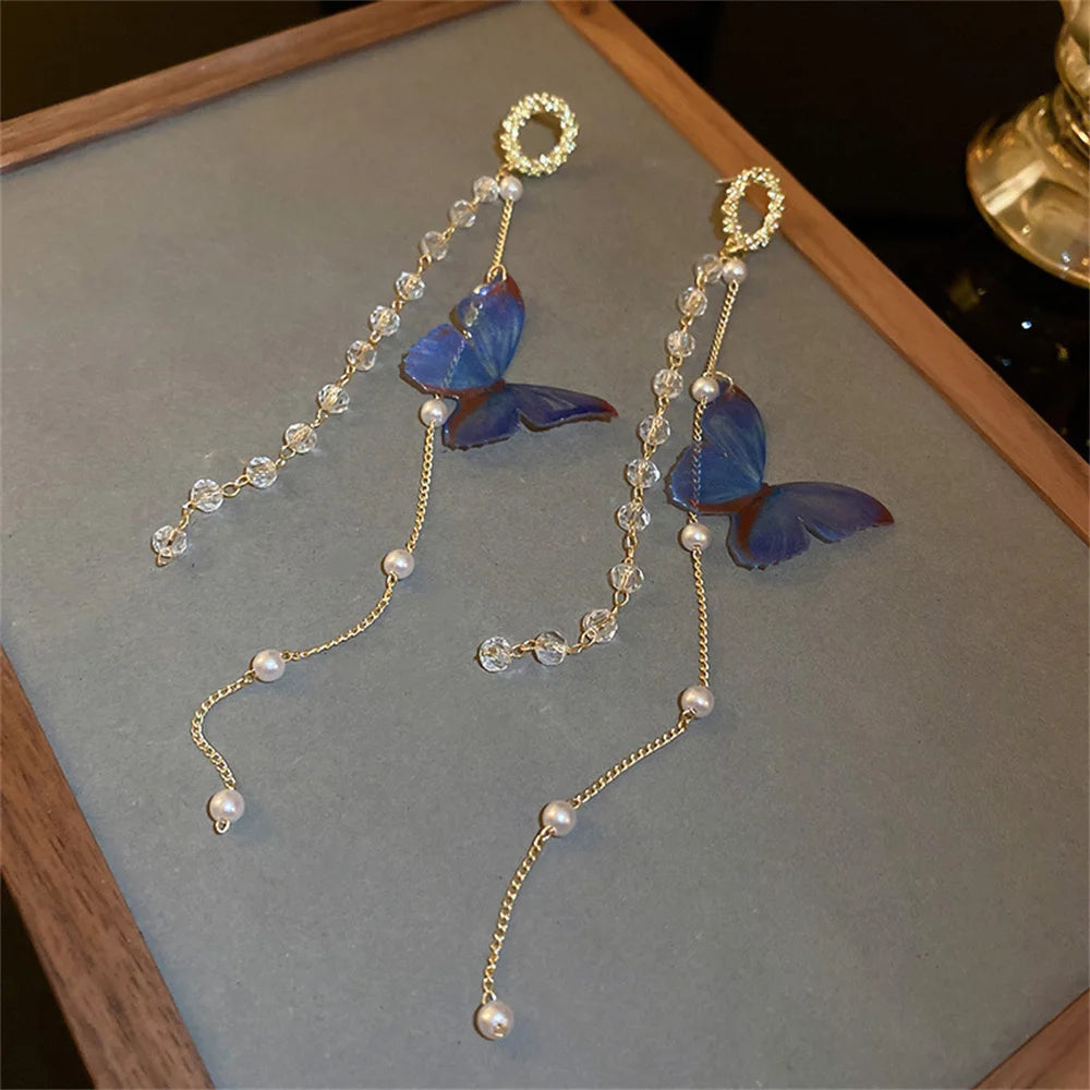 Luna Butterfly Tassel Earrings