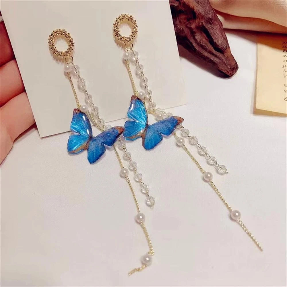 Luna Butterfly Tassel Earrings