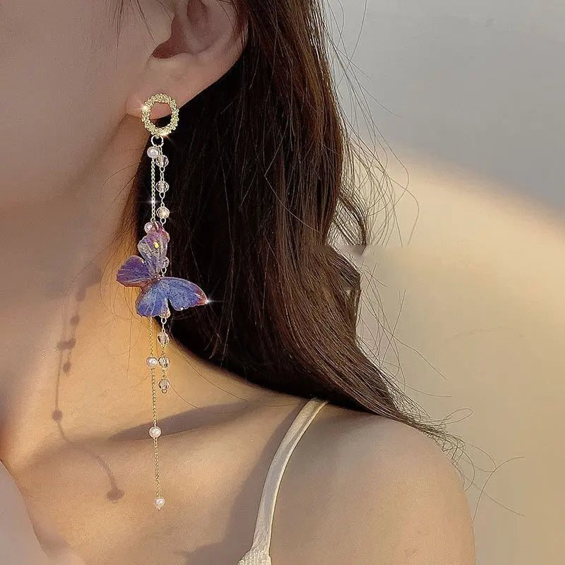 Luna Butterfly Tassel Earrings