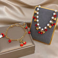 Red Cherry bracelet and Necklace