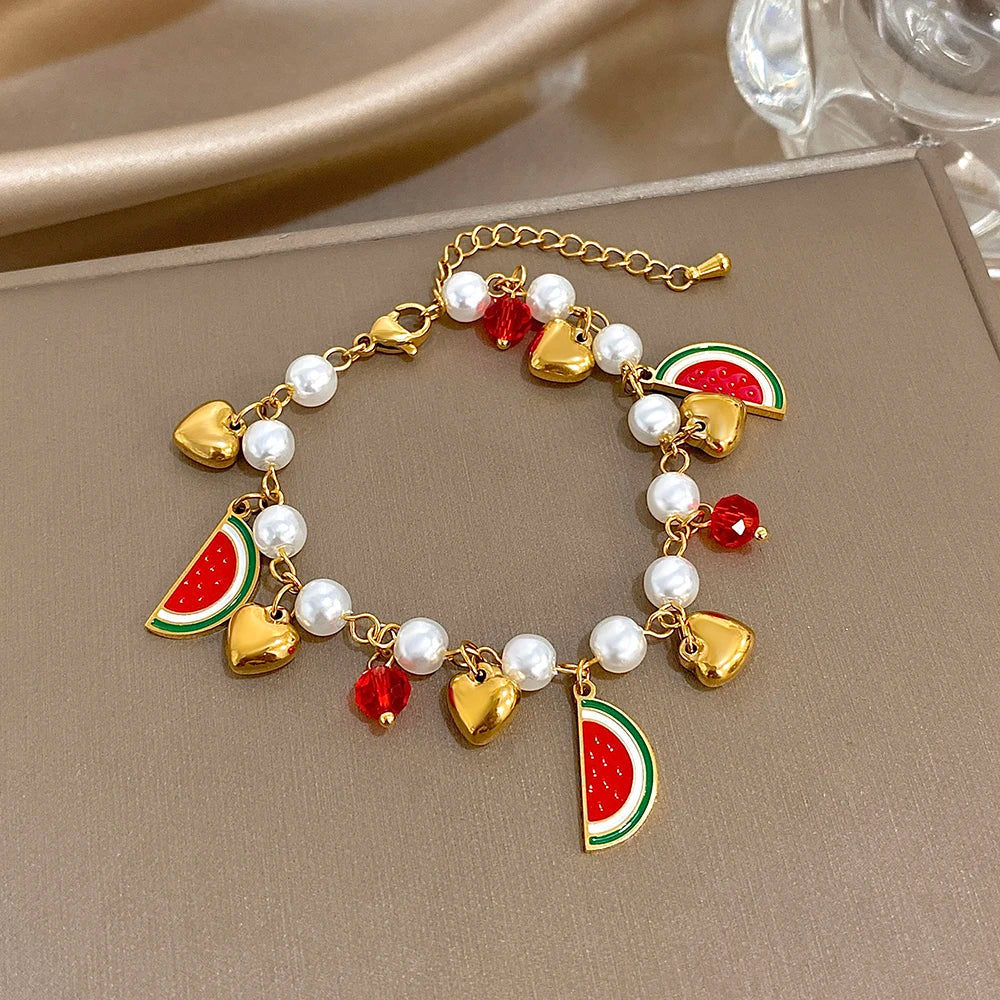Red Cherry bracelet and Necklace