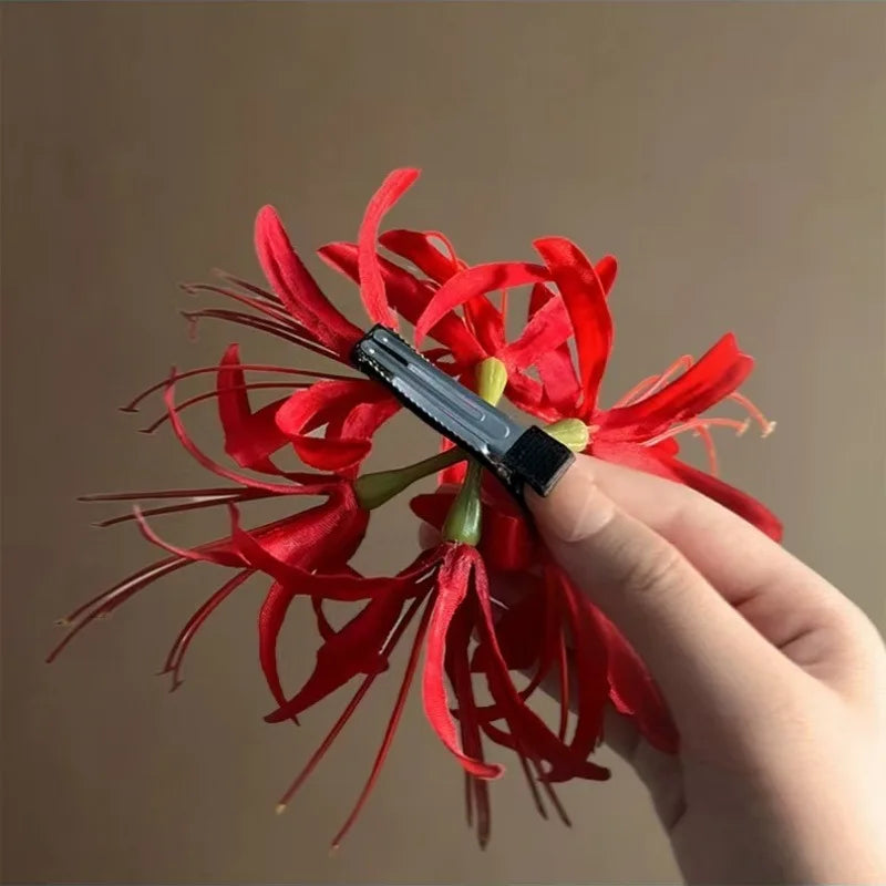 Crimson Lily Hair Clip