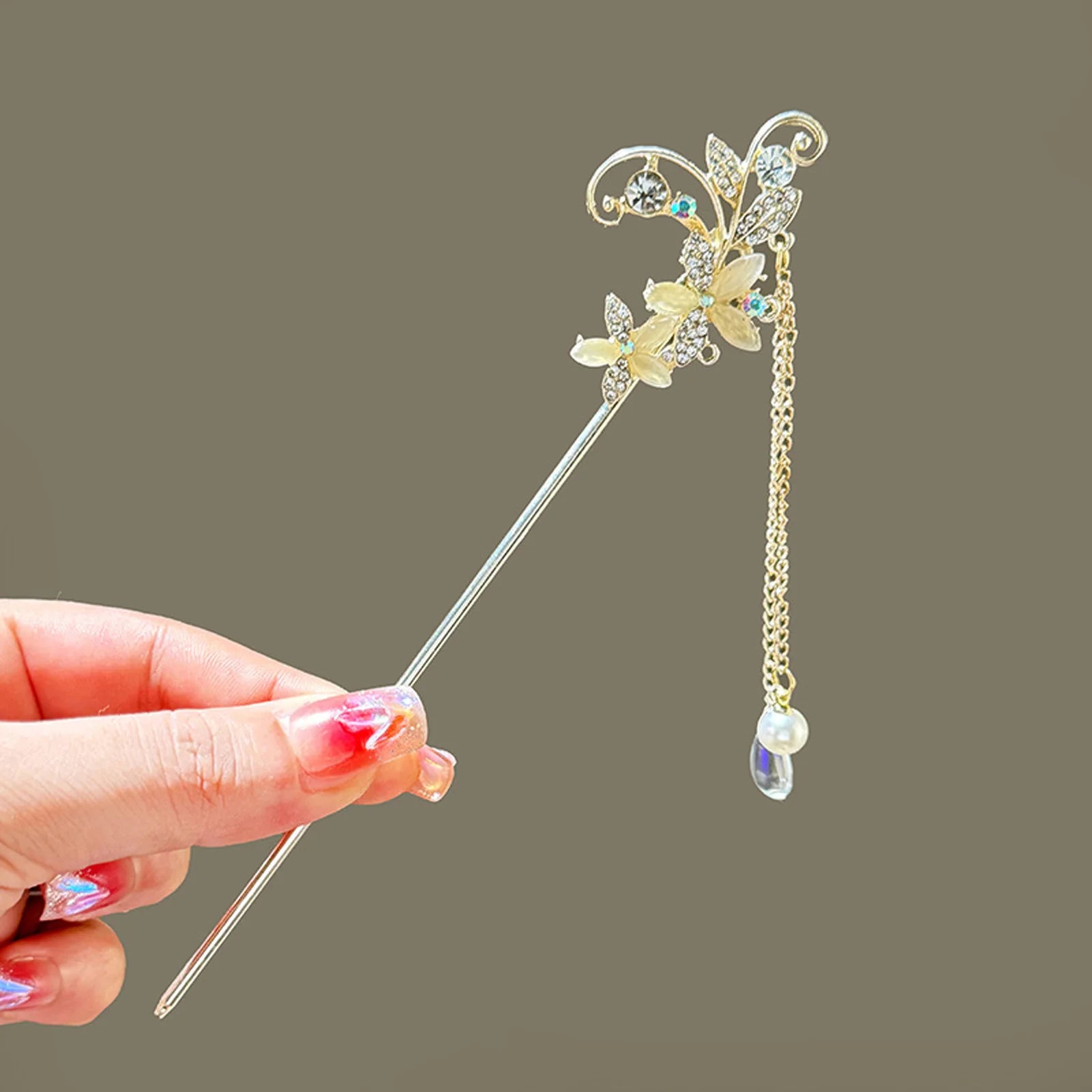 Ginkgo Tassel Hair Pin