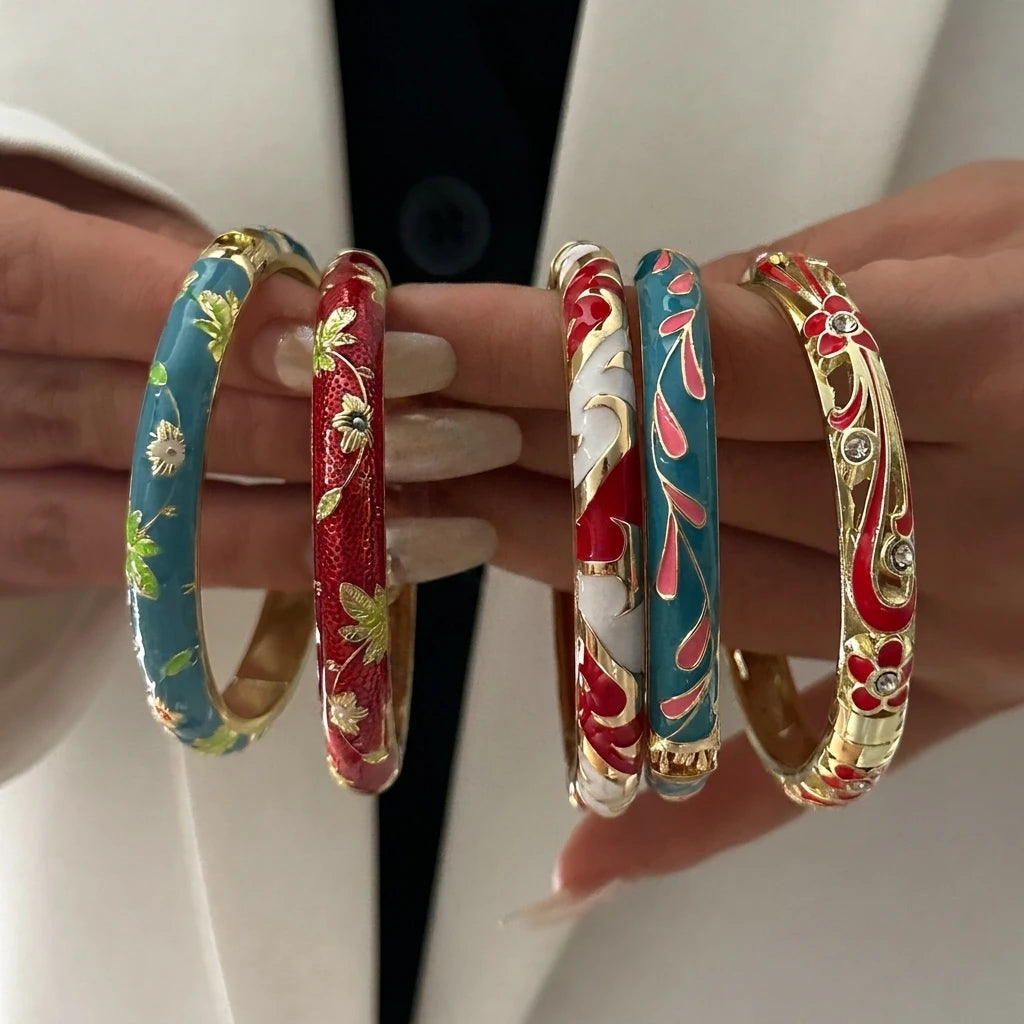 Flora Enamel Bangle