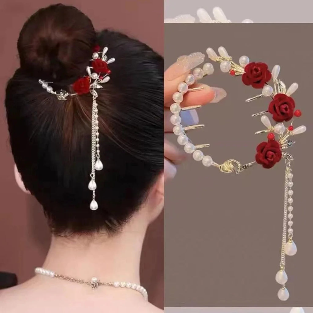 Rosé Pearl Hair Claw
