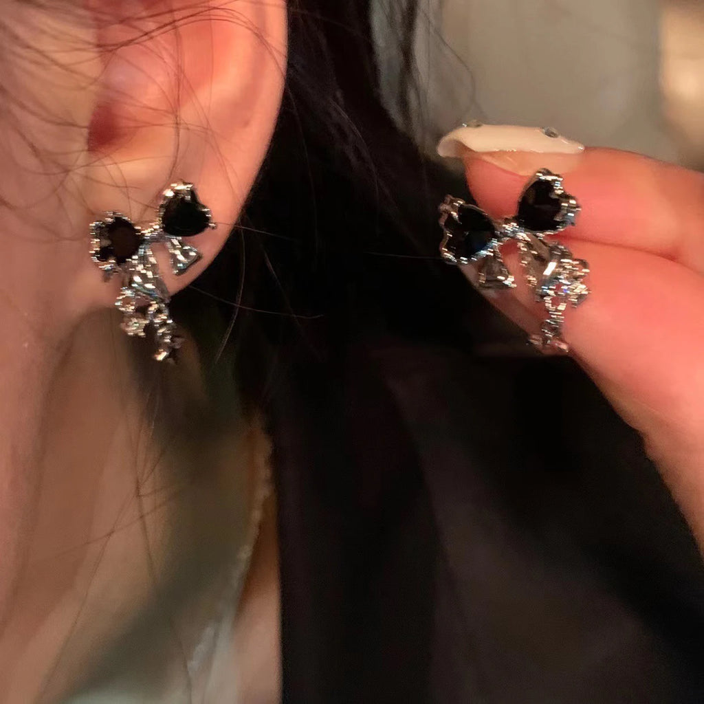 Rosé Bow Stud Earrings