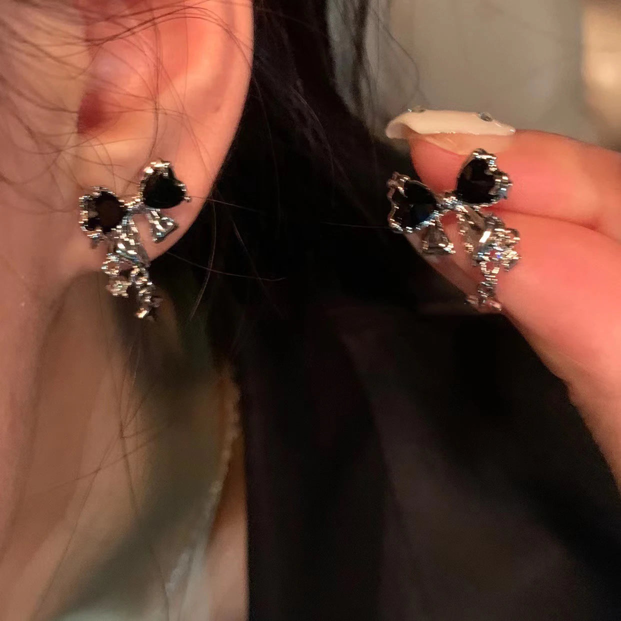 Rosé Bow Stud Earrings