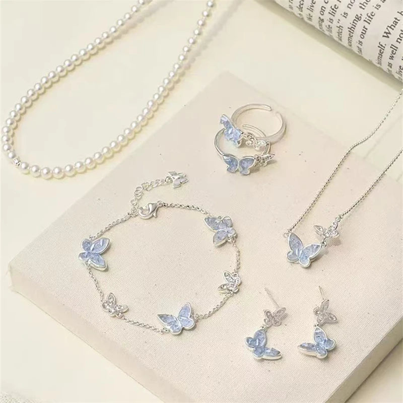 Azure Butterfly Jewelry Set