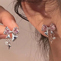 Rosé Bow Stud Earrings