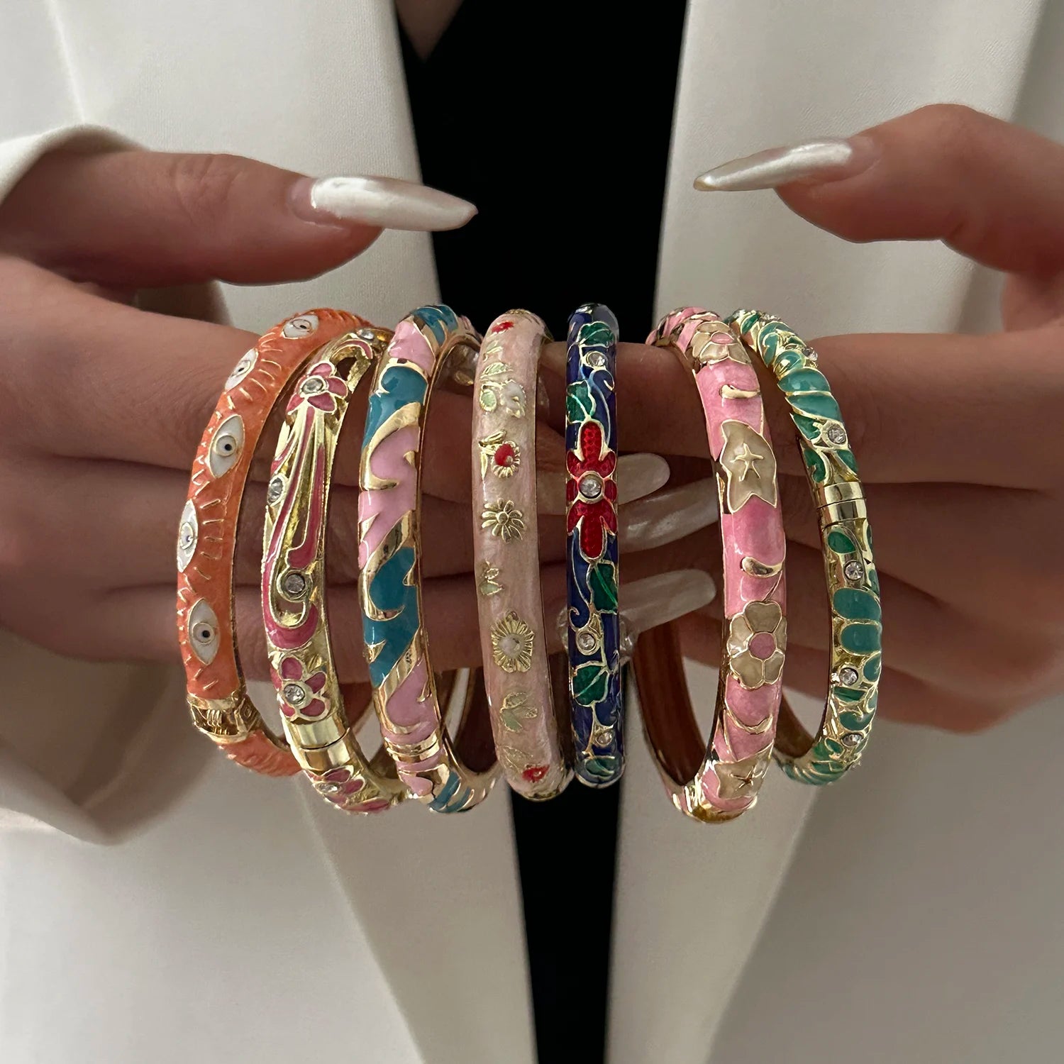 Flora Enamel Bangle