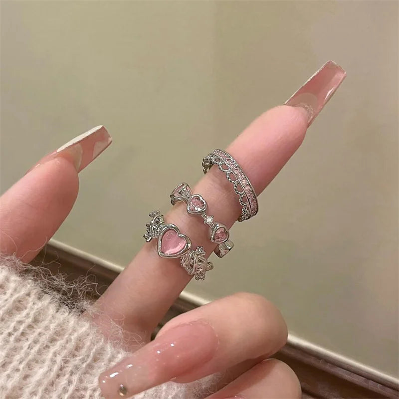 Luna Heart Ring Set