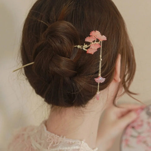 Ginkgo Tassel Hair Pin