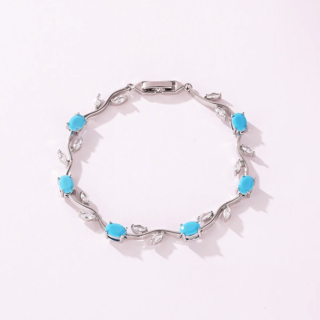 Pink Tulip Cubic Zirconia Vine Bracelet