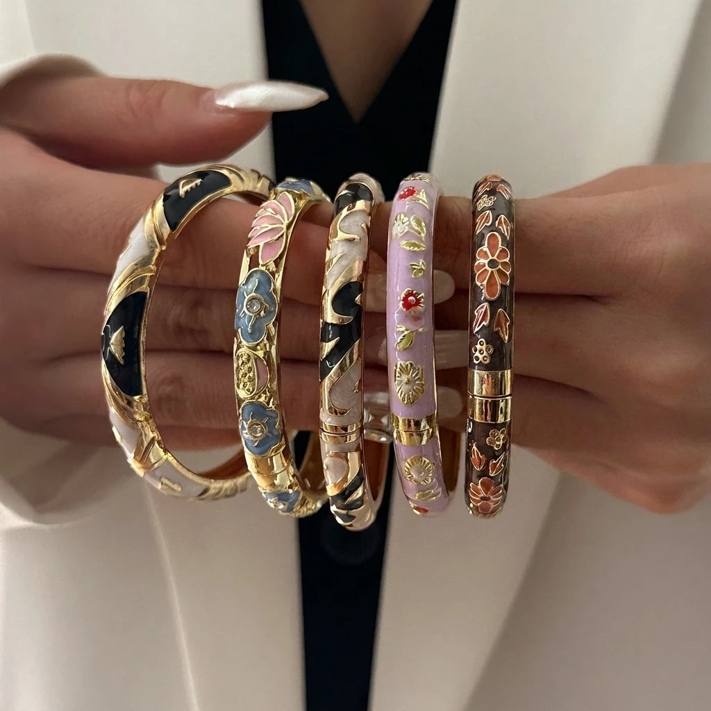 Flora Enamel Bangle