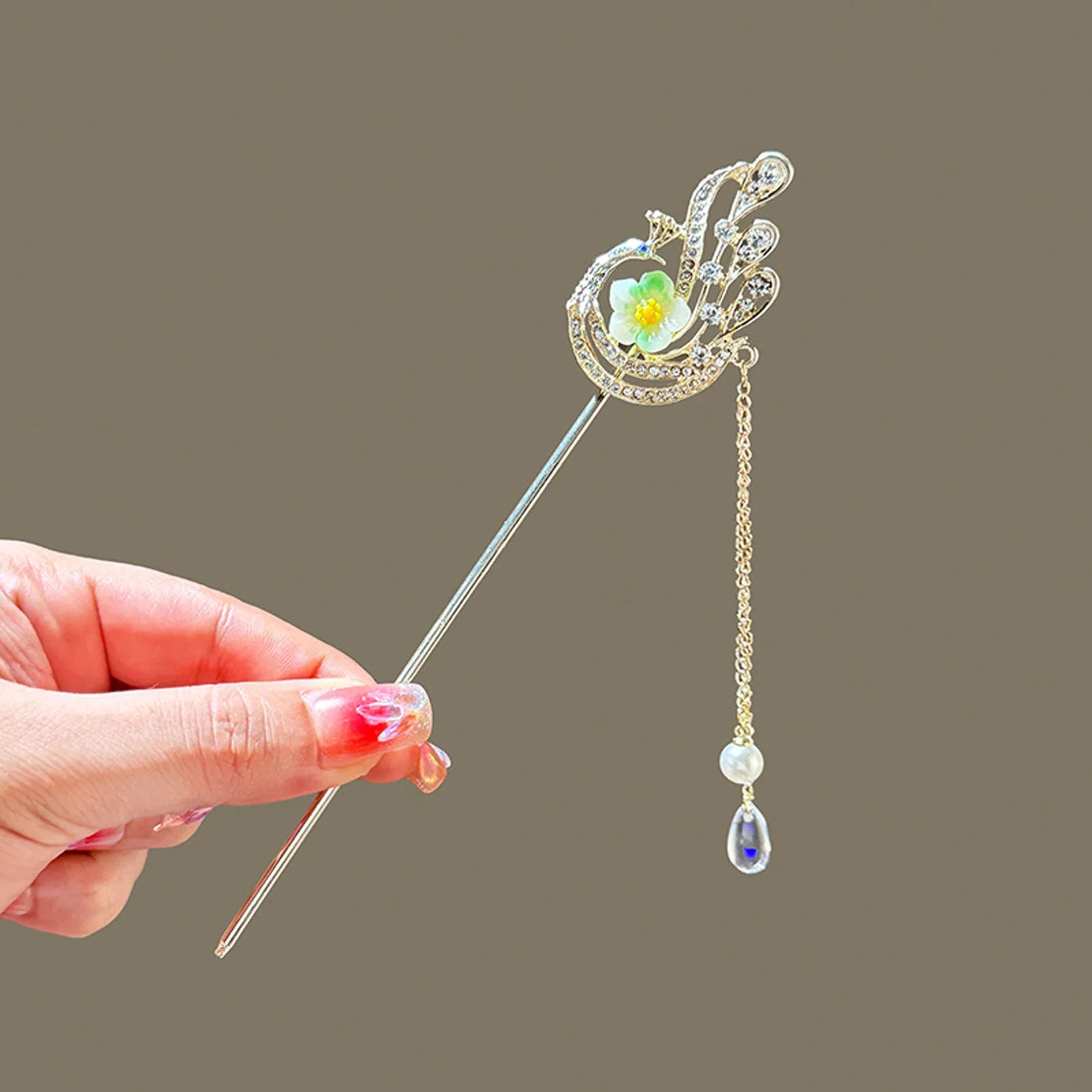 Ginkgo Tassel Hair Pin